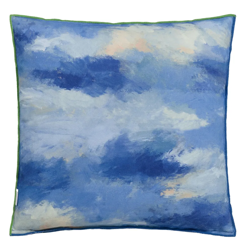 Matsu Cobalt Cushion | Abstract Oriental Pine Tree Print