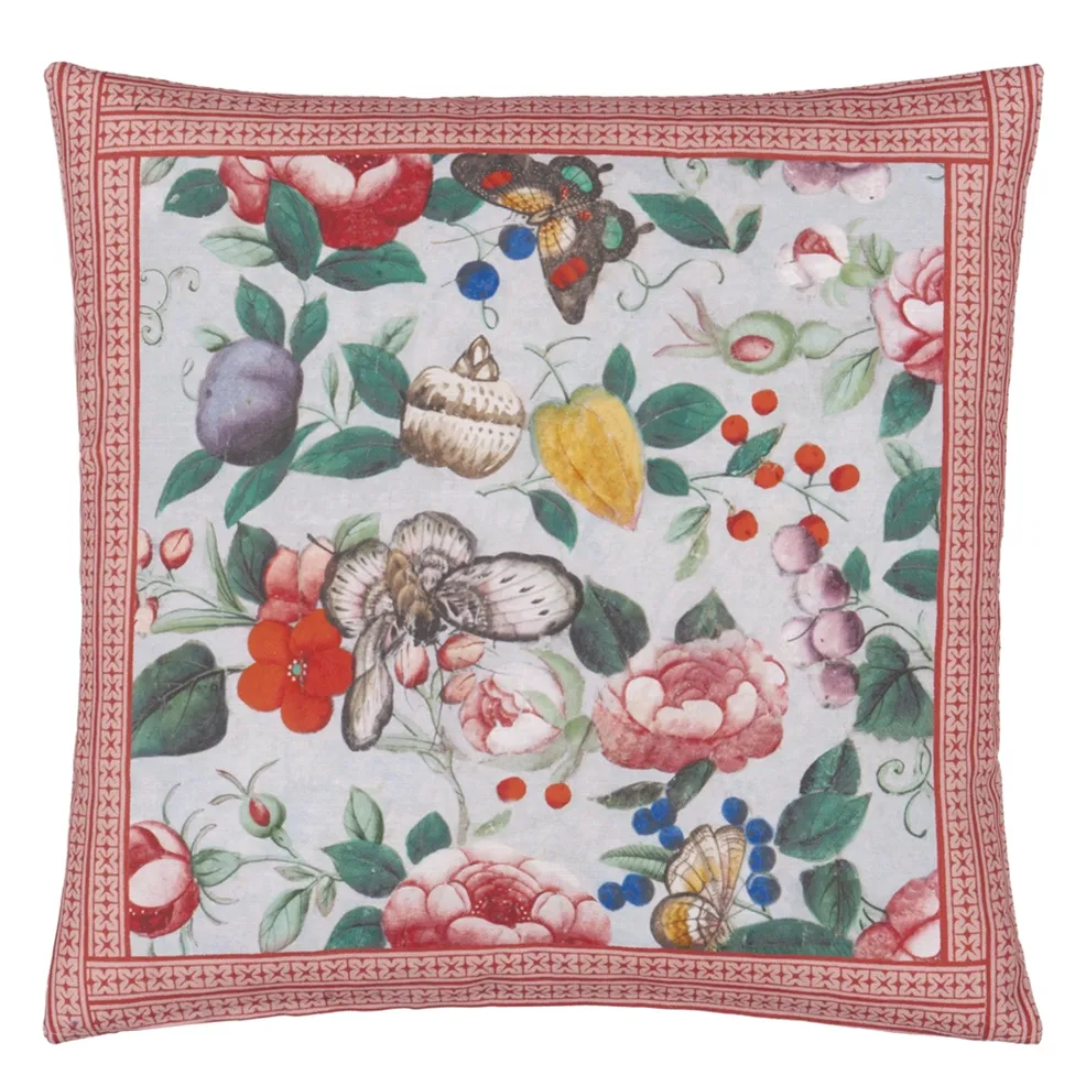 Flower Fan | Hand-Painted Floral & Butterfly Design