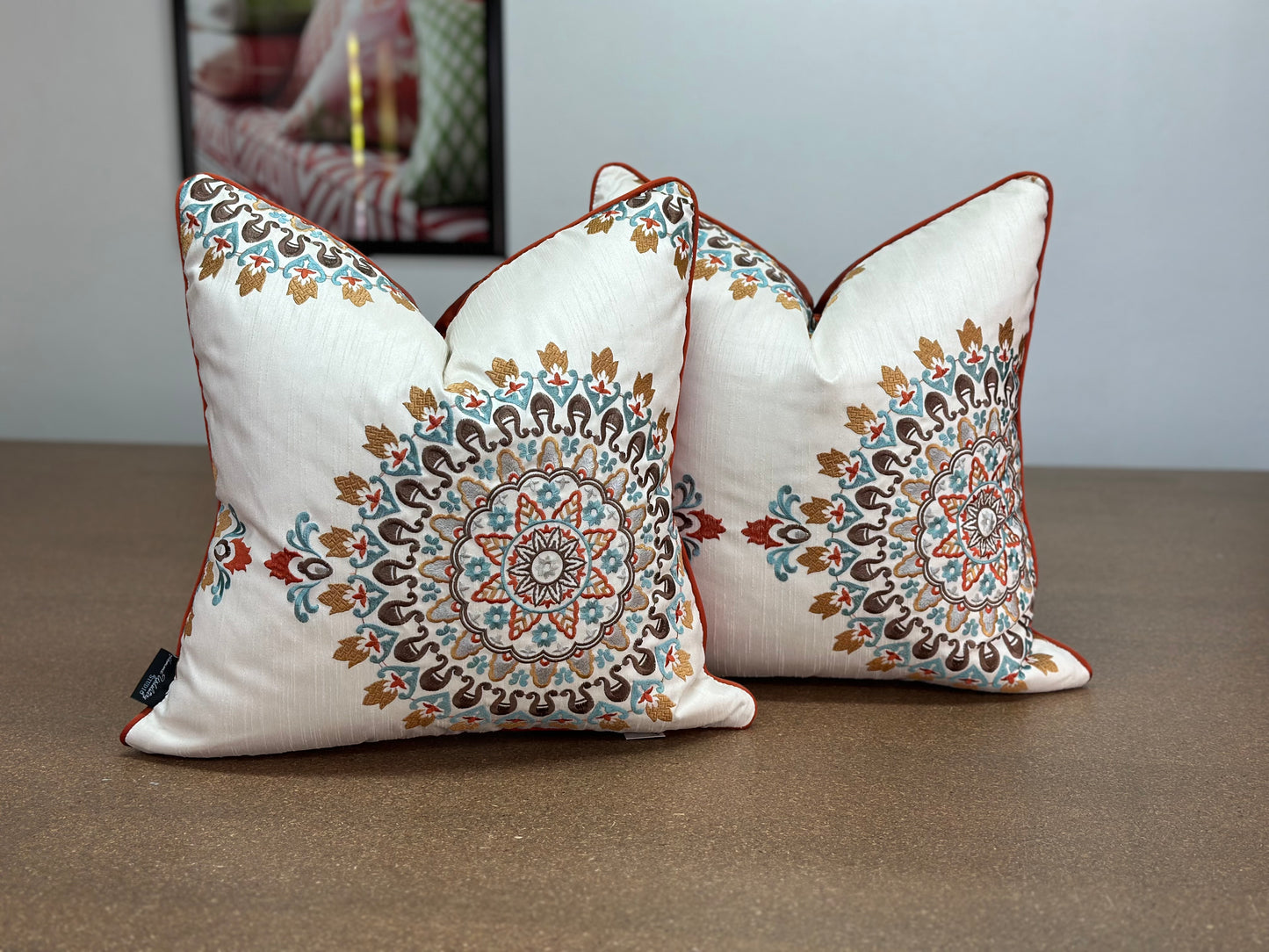 Kravet Medallion Cushion | Designer Embroidery