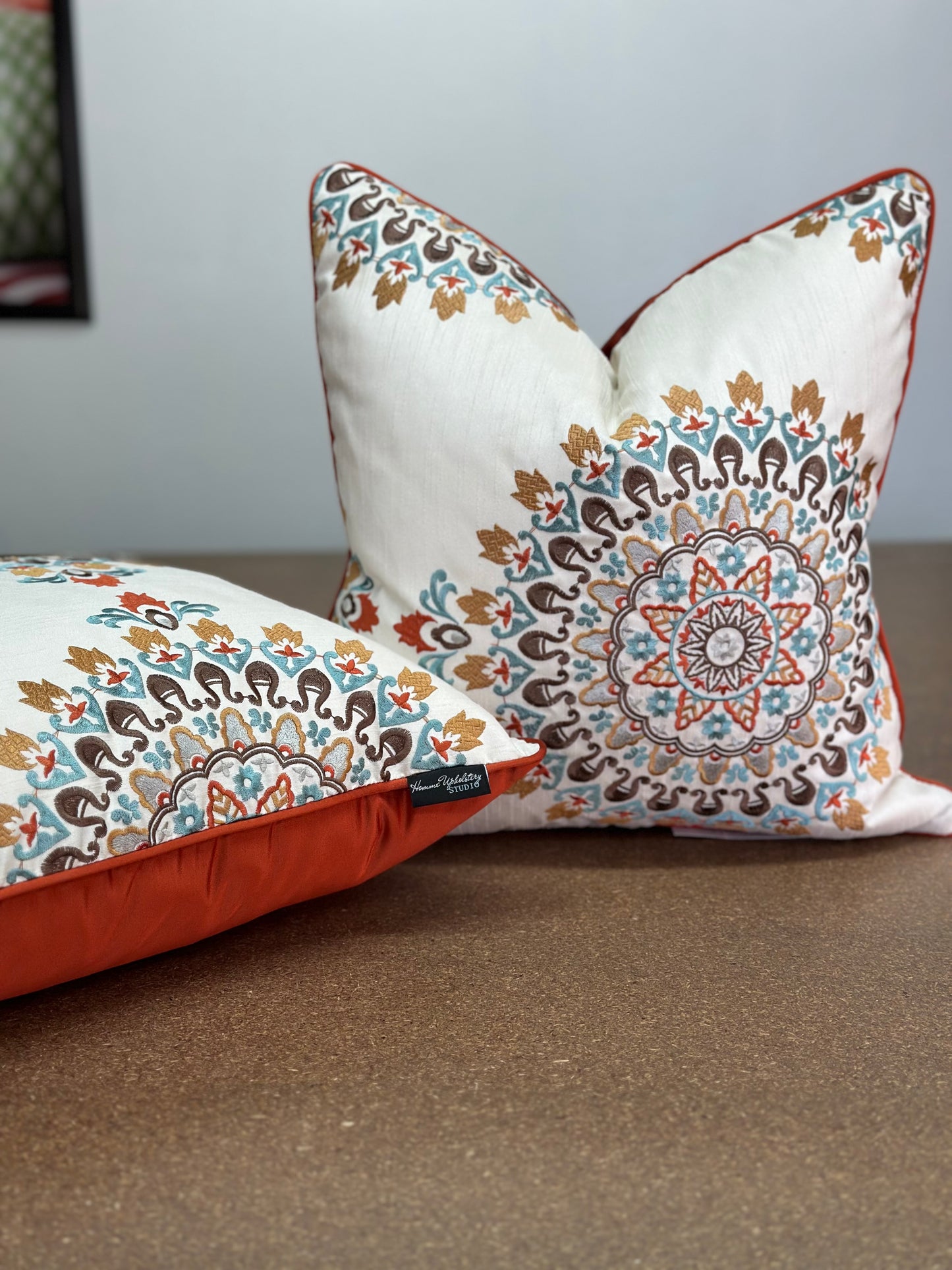 Kravet Medallion Cushion | Designer Embroidery