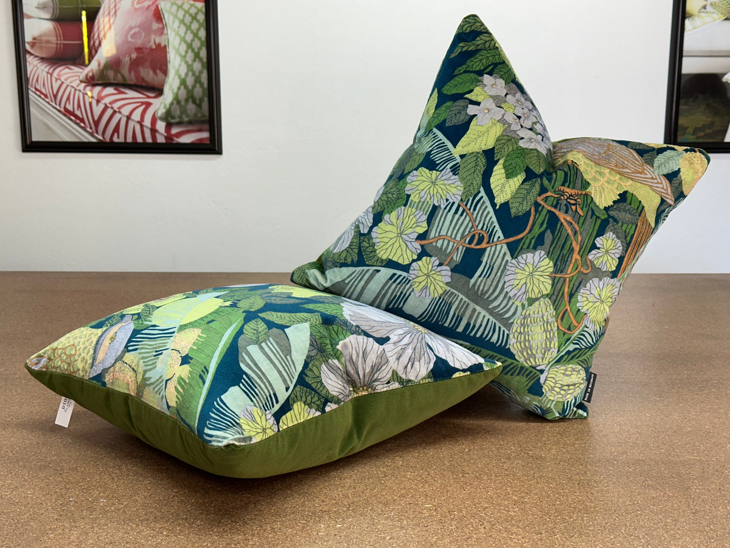 Morris Original Lumbar Cushion | Floral Green & Gold Design