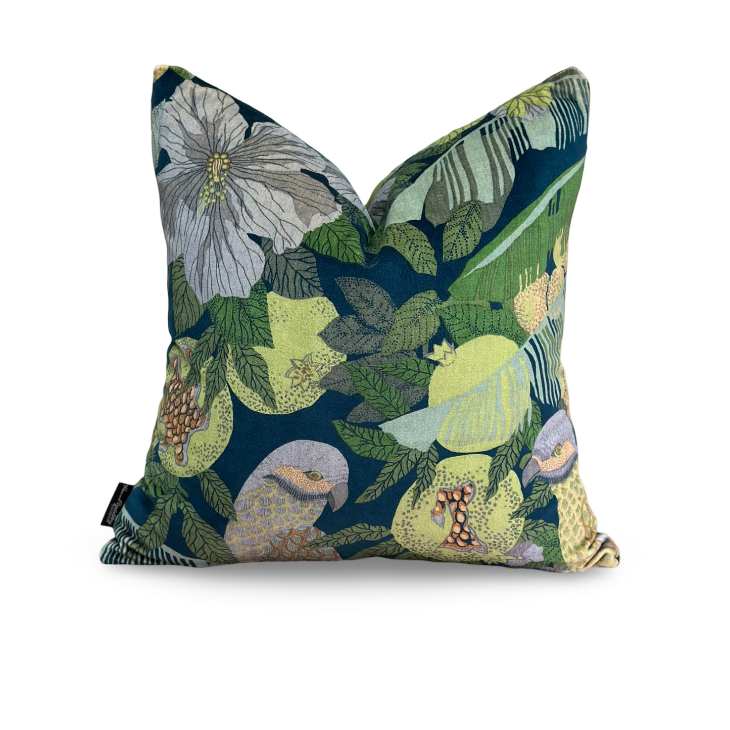 Morris Original Lumbar Cushion | Floral Green & Gold Design