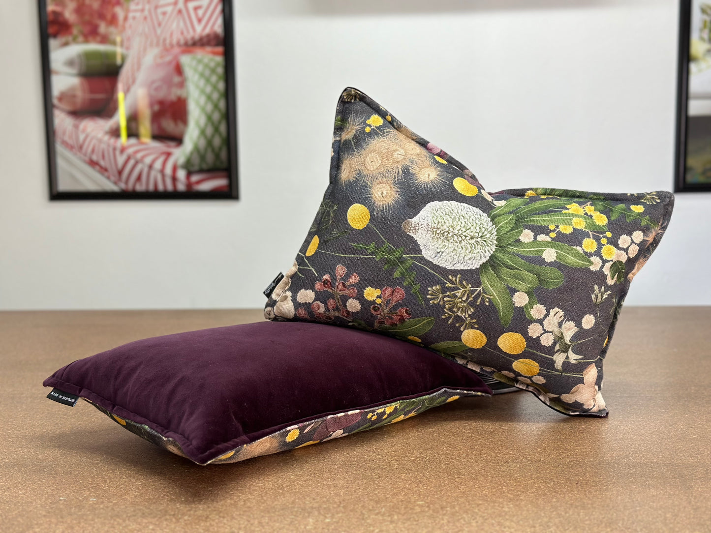 Callaborate Grey Lumbar Cushion | Designer Grey Cushion