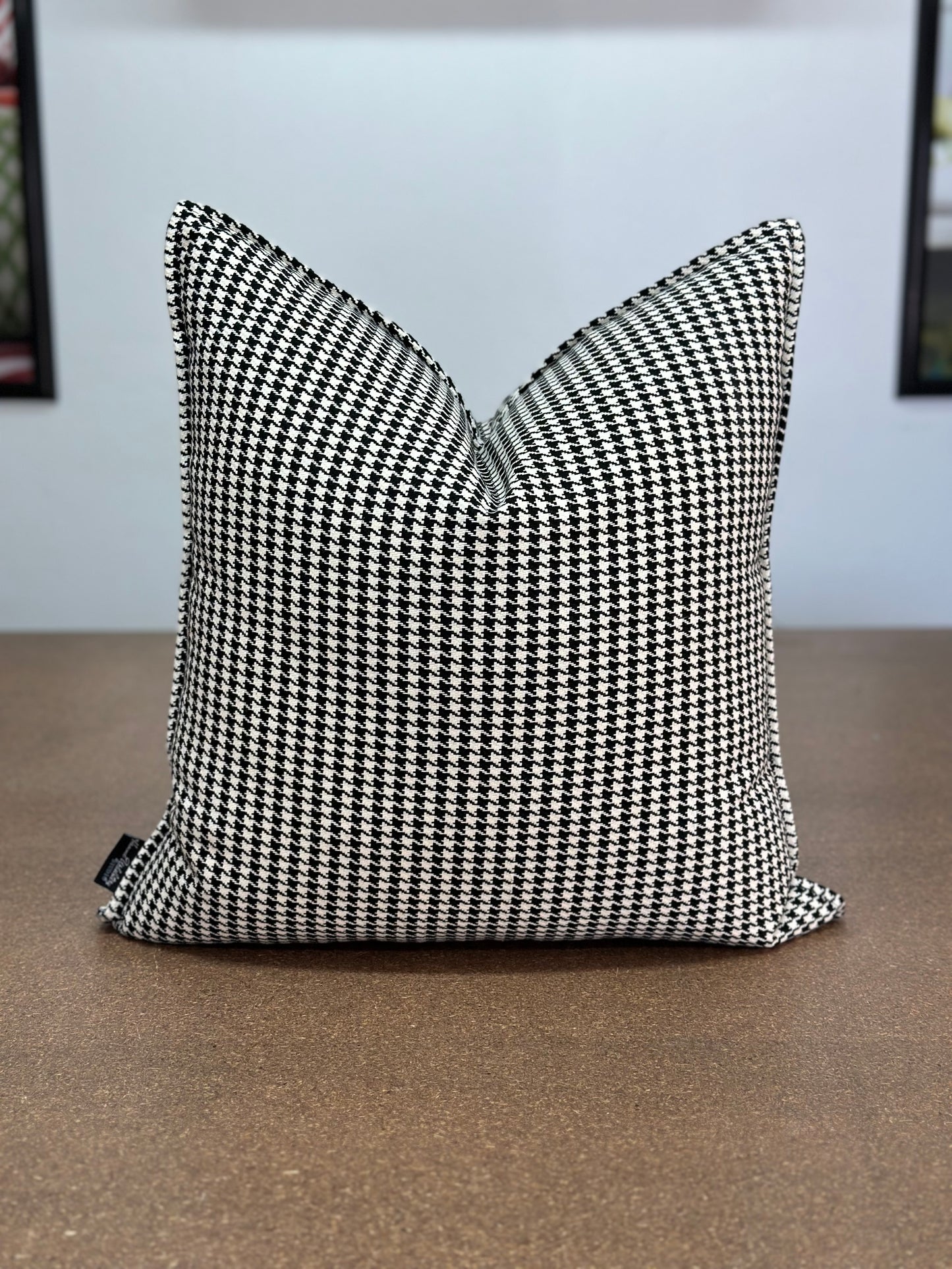 Curacao Black and White Checkered Cushion
