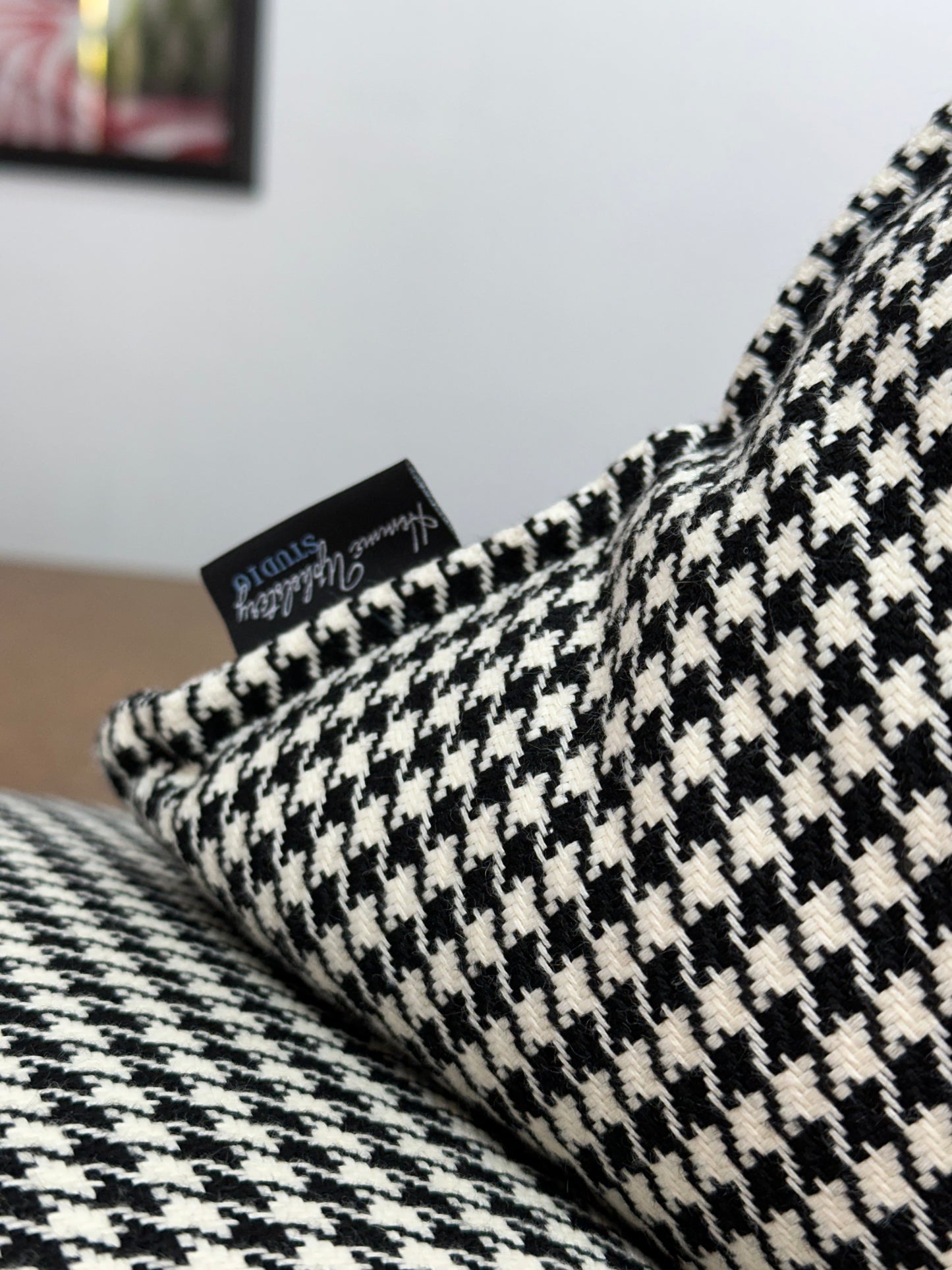 Curacao Black and White Checkered Cushion