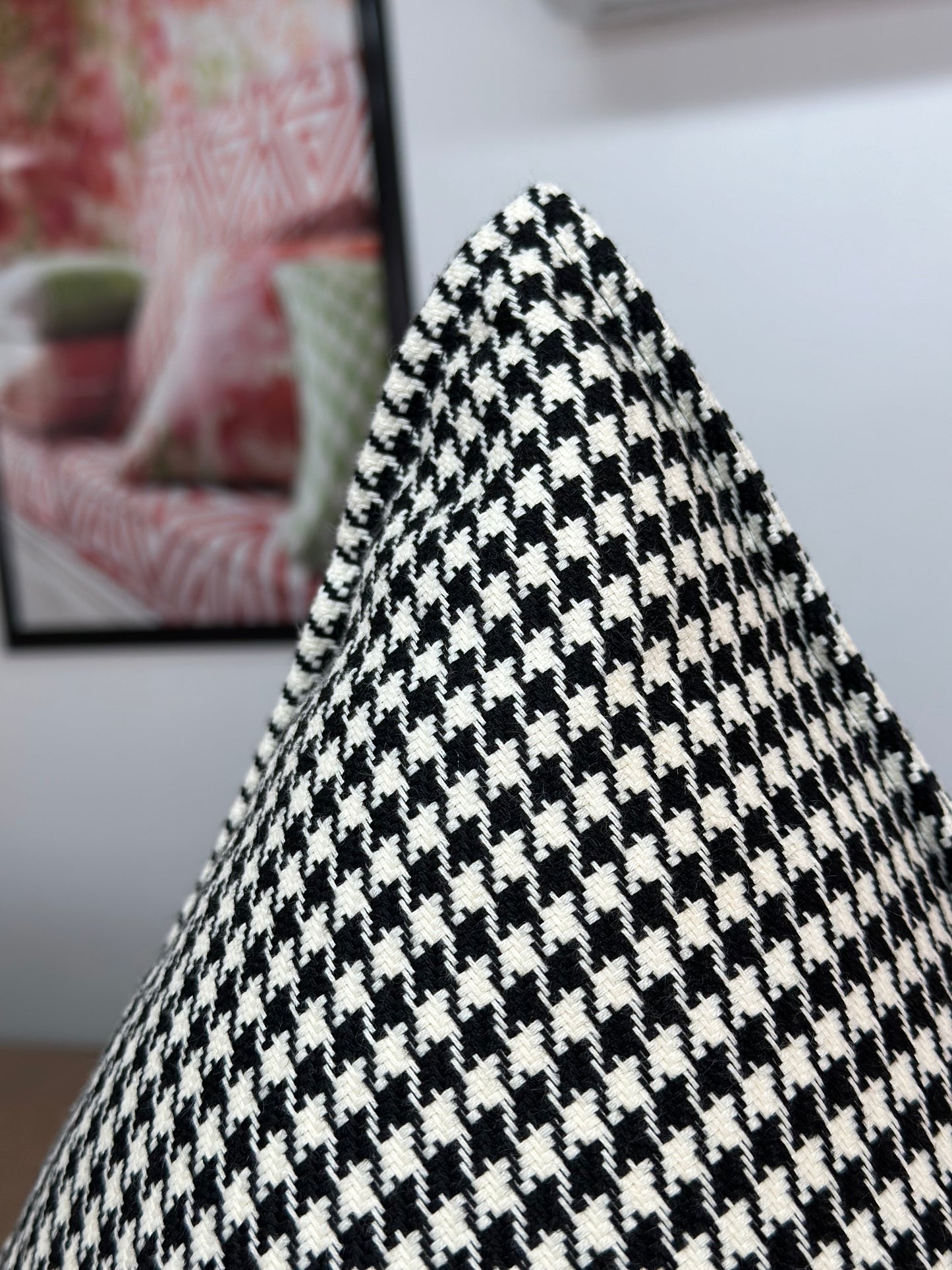 Curacao Black and White Checkered Cushion