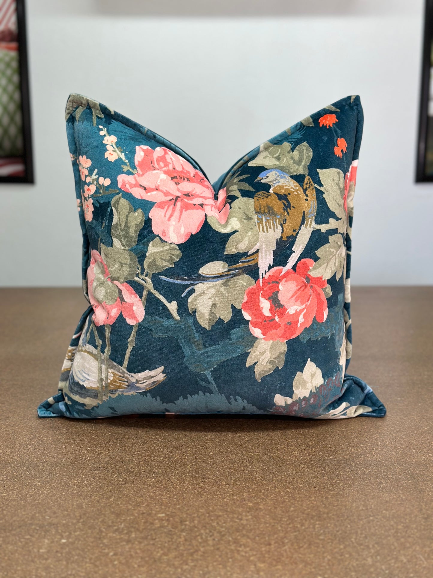 On the River Cushion | Linwood Velvet Marine