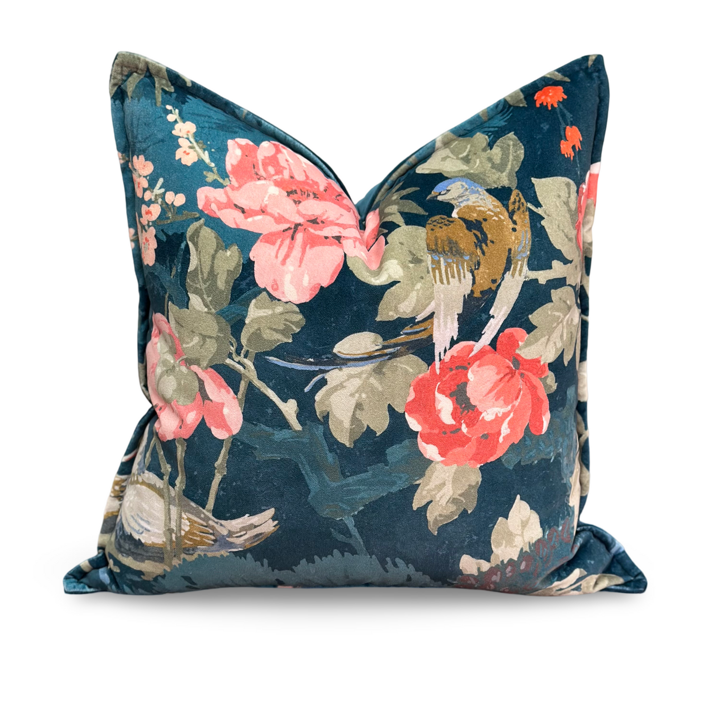 On the River Cushion | Linwood Velvet Marine