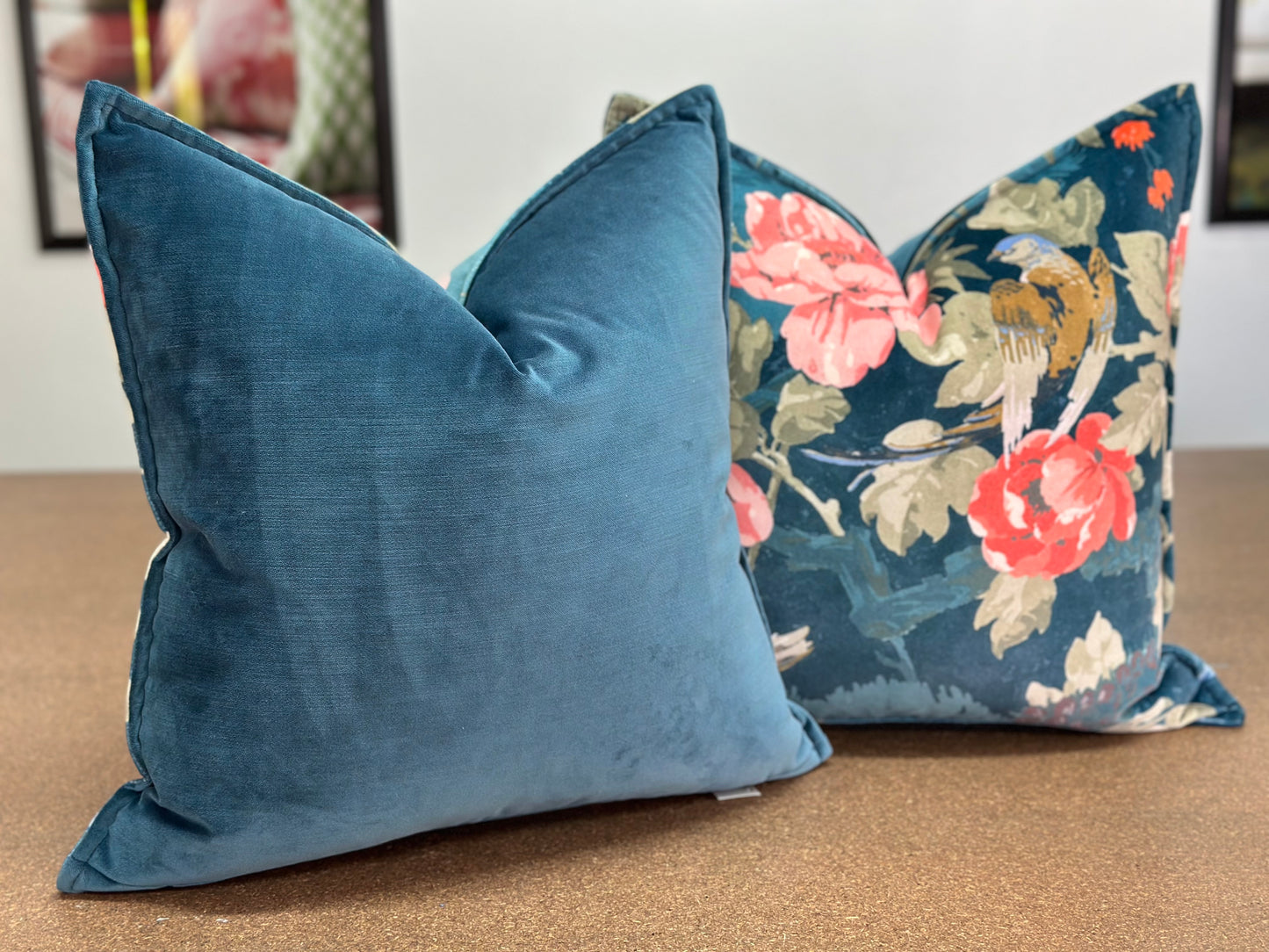 On the River Cushion | Linwood Velvet Marine