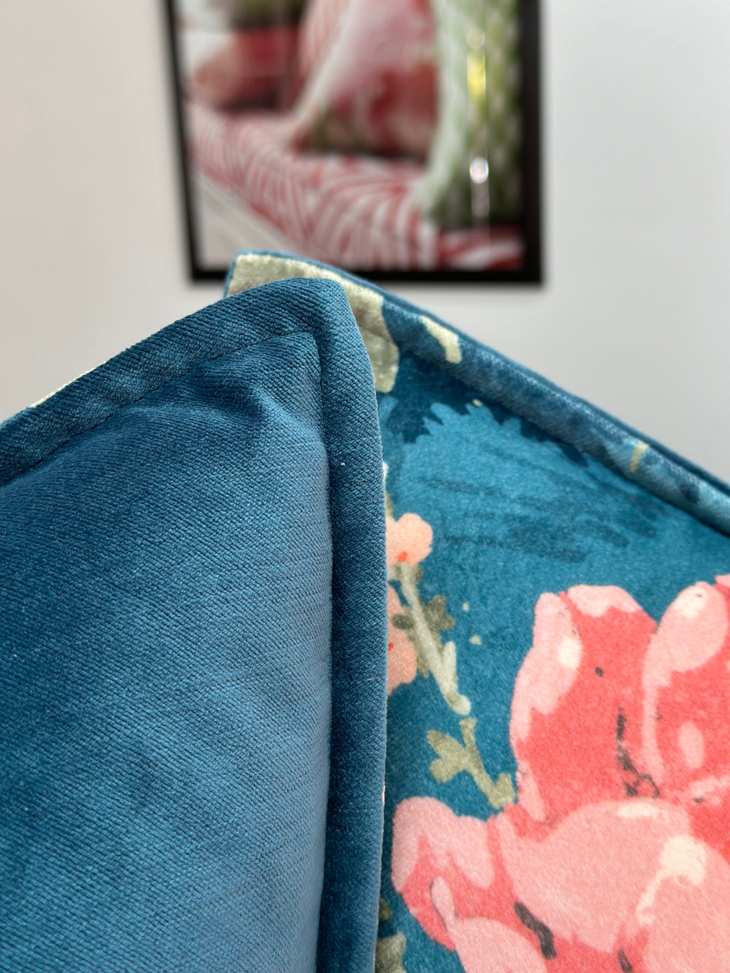 On the River Cushion | Linwood Velvet Marine