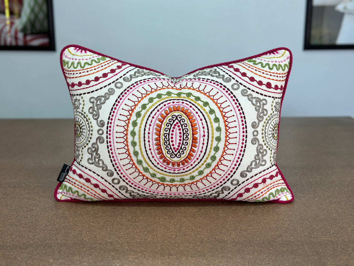 Sweet Treat Lumbar Cushion | Custom Embroidered Weave Cushion