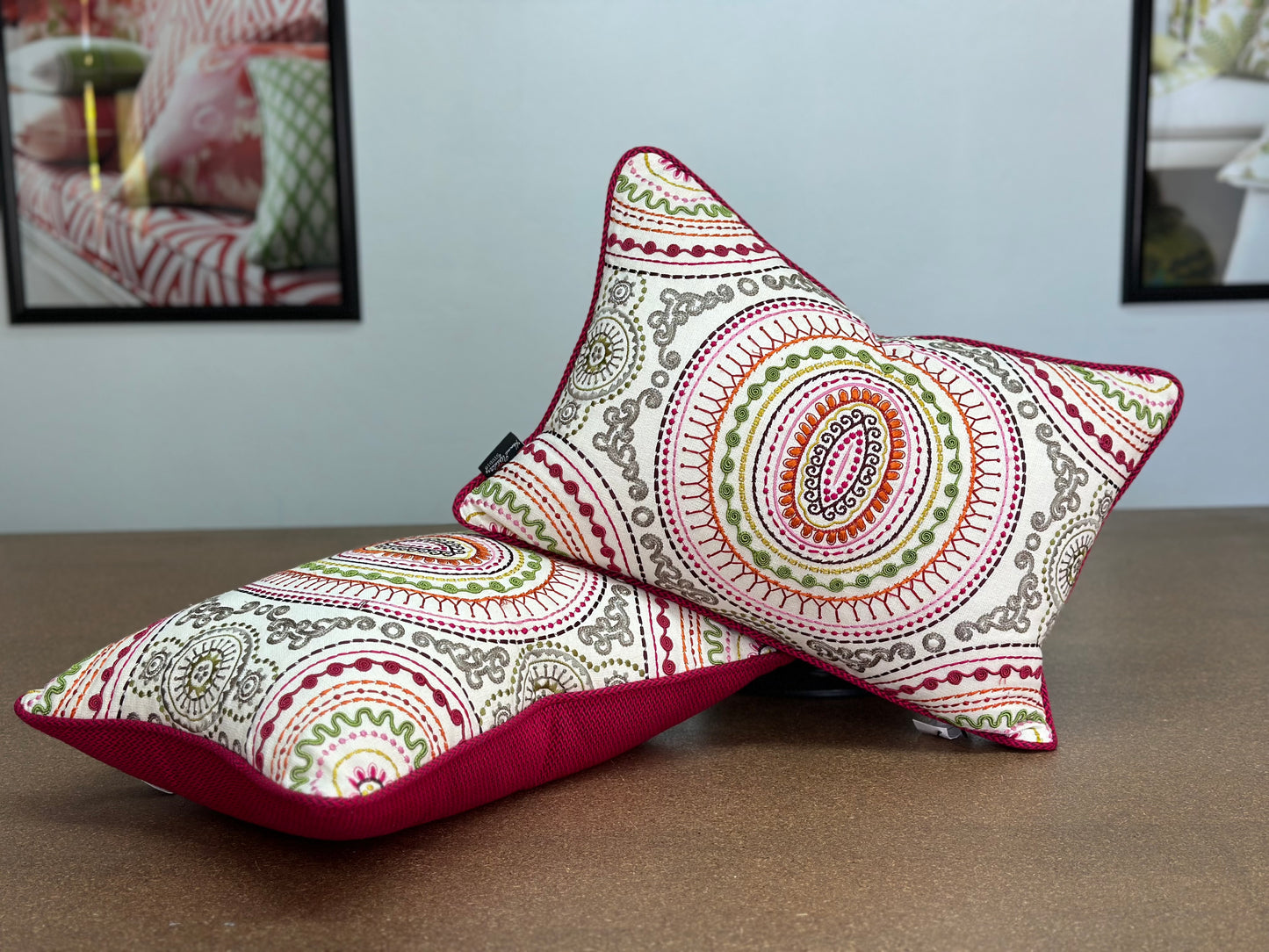 Sweet Treat Lumbar Cushion | Custom Embroidered Weave Cushion
