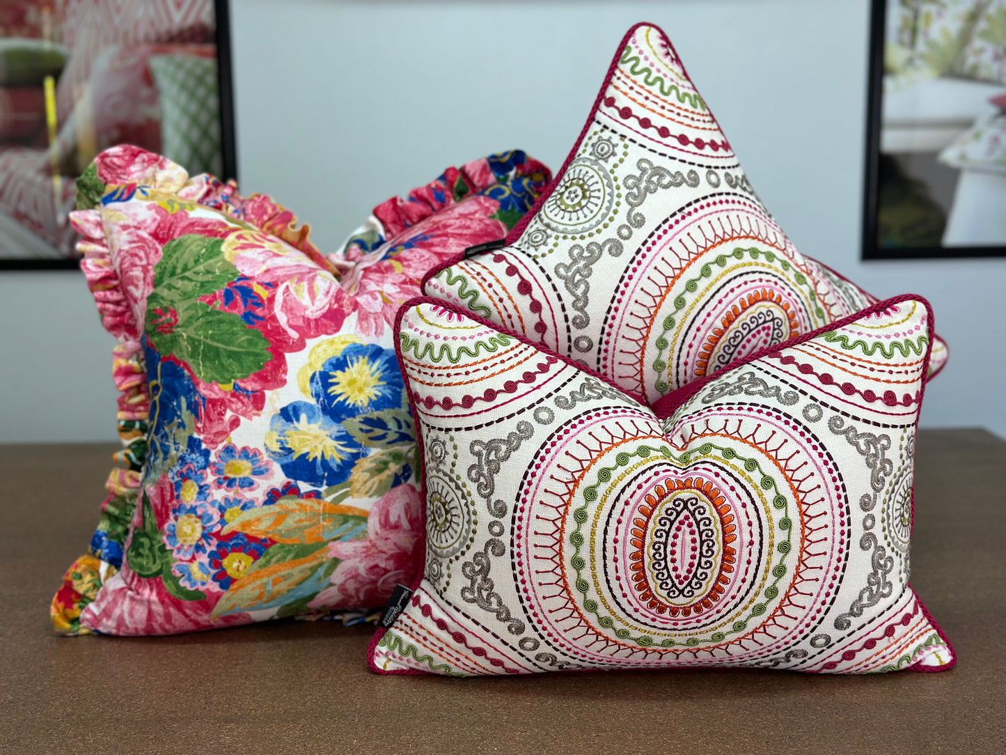 Sweet Treat Lumbar Cushion | Custom Embroidered Weave Cushion