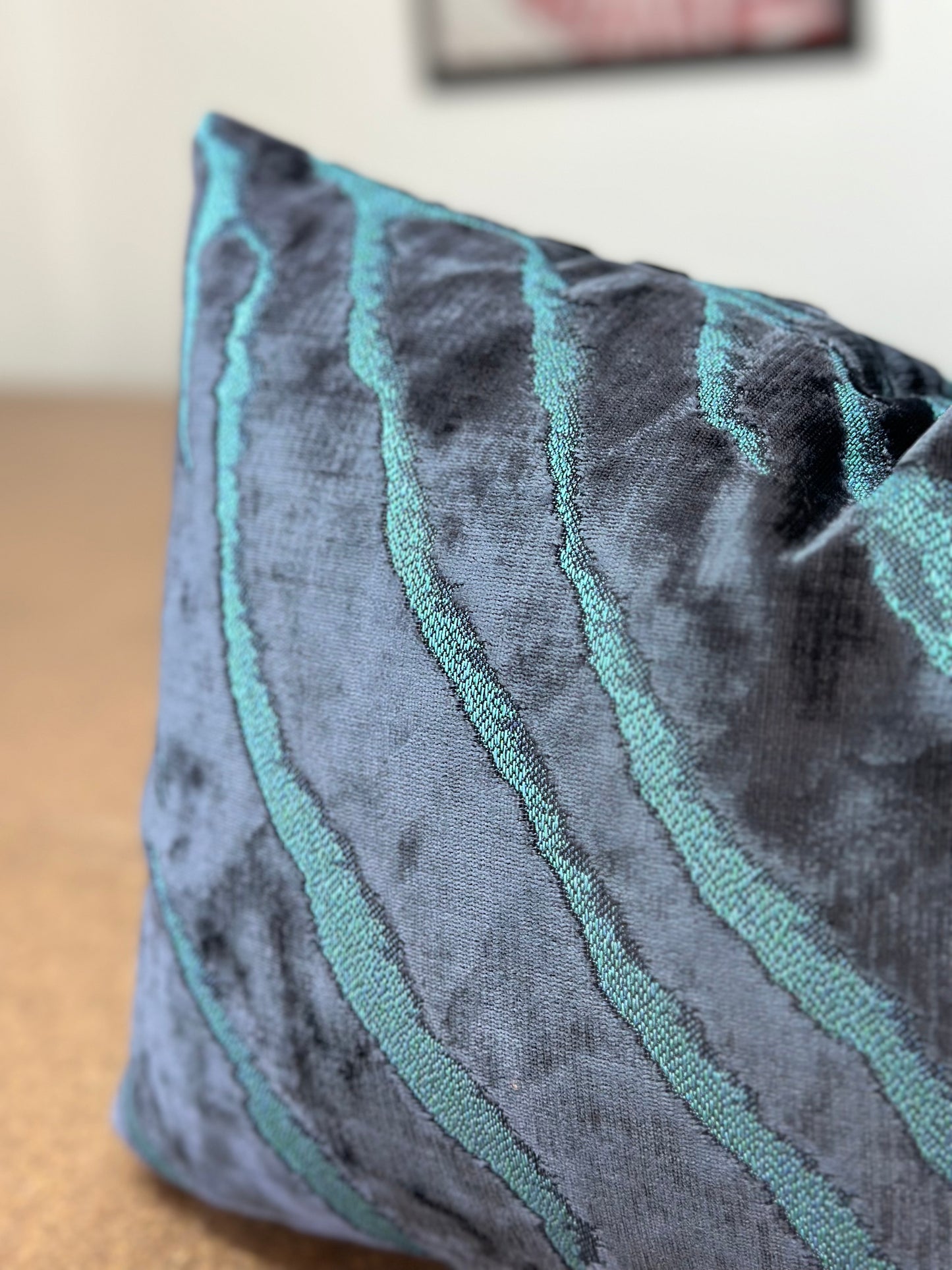 Bengal Tiger Lumbar Velvet Cushion | Luxurious Tiger Stripe Design