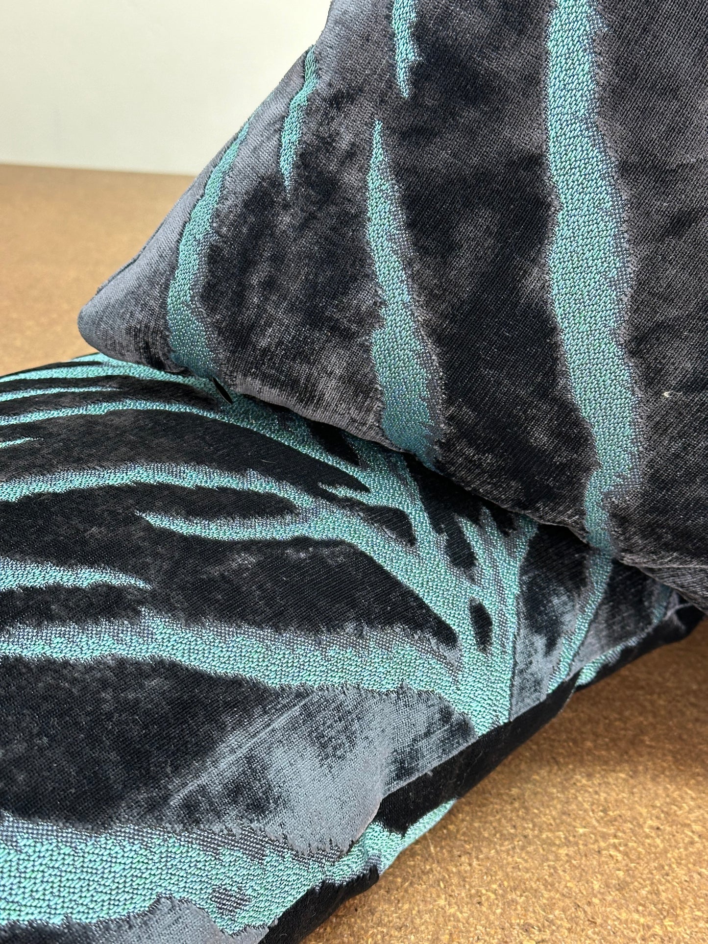 Bengal Tiger Lumbar Velvet Cushion | Luxurious Tiger Stripe Design