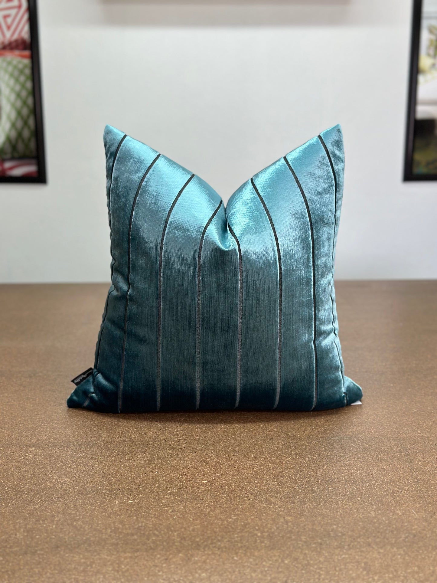 Brillante Square Velvet Cushion | Luxury Blue Velvet Cushions