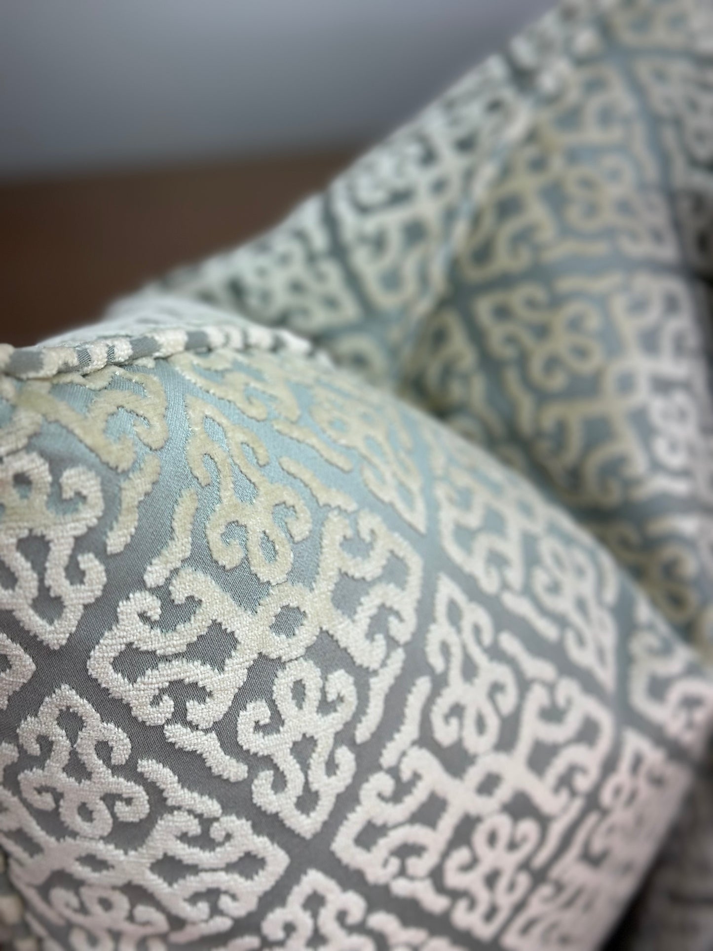 Diamond Grey and White Velvet Cushion | Luxurious Designer Cushion
