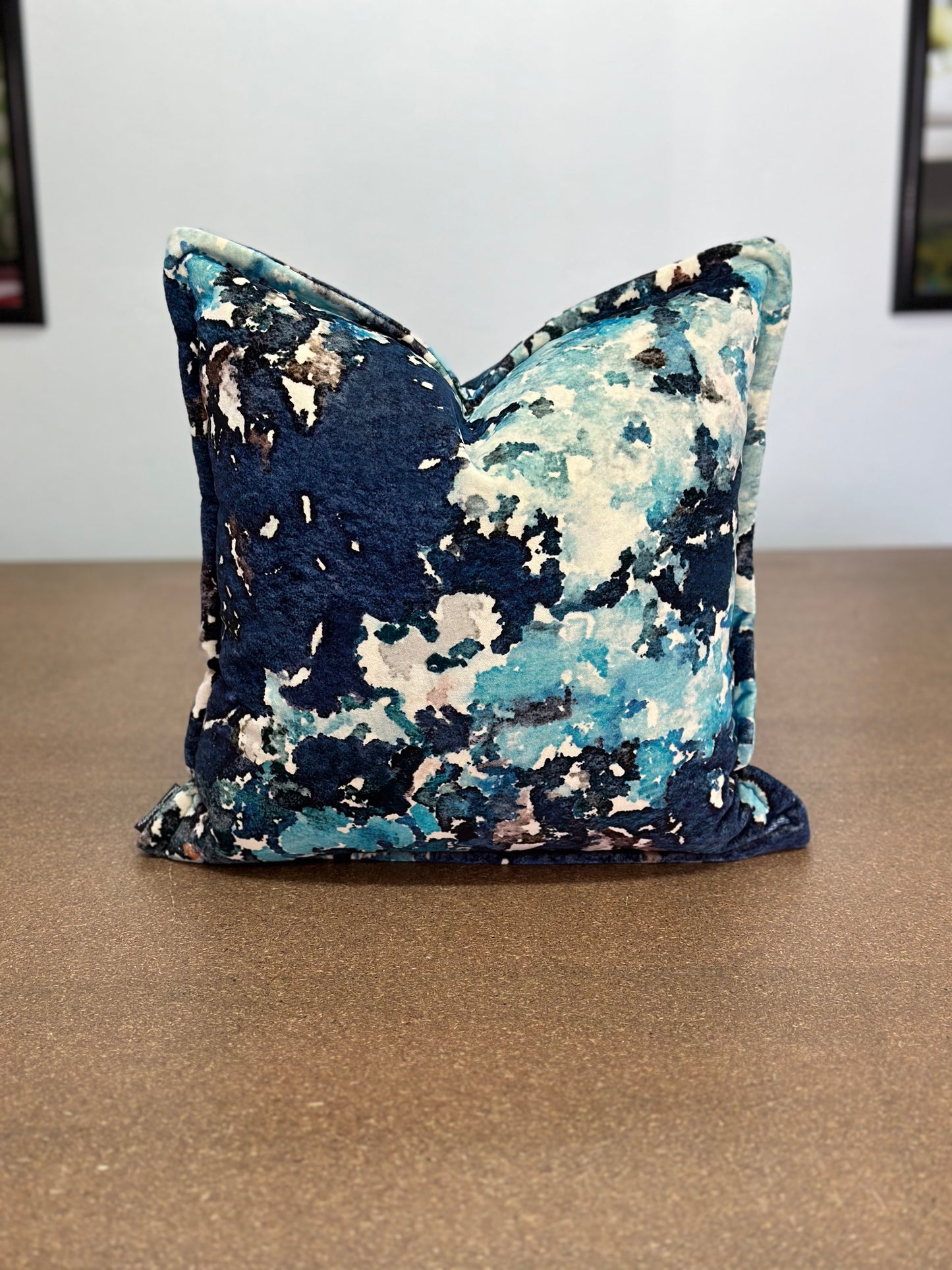 Sophy Velvet Cushion | Printed Velvet with Flange Edge Detail
