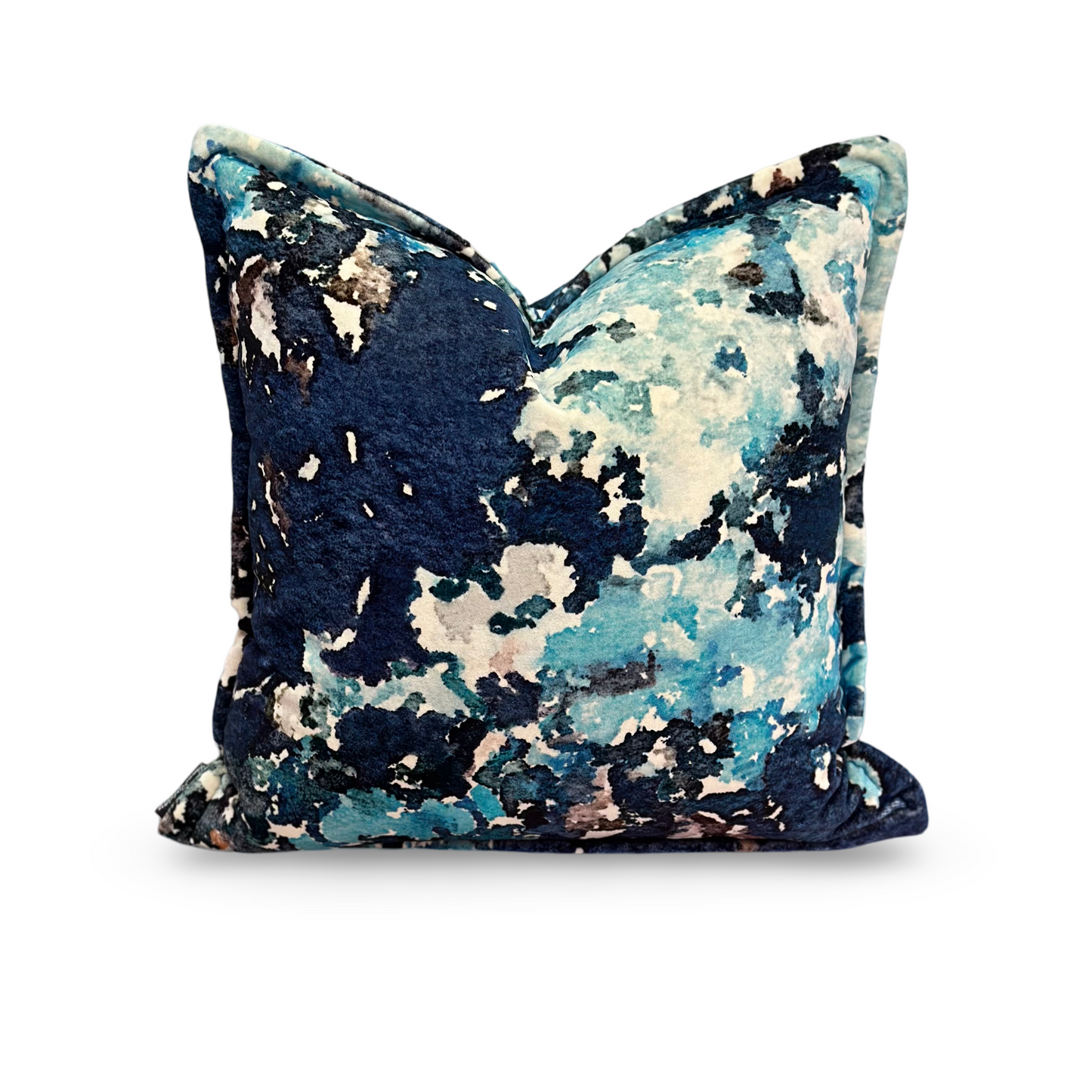 Sophy Velvet Cushion | Printed Velvet with Flange Edge Detail