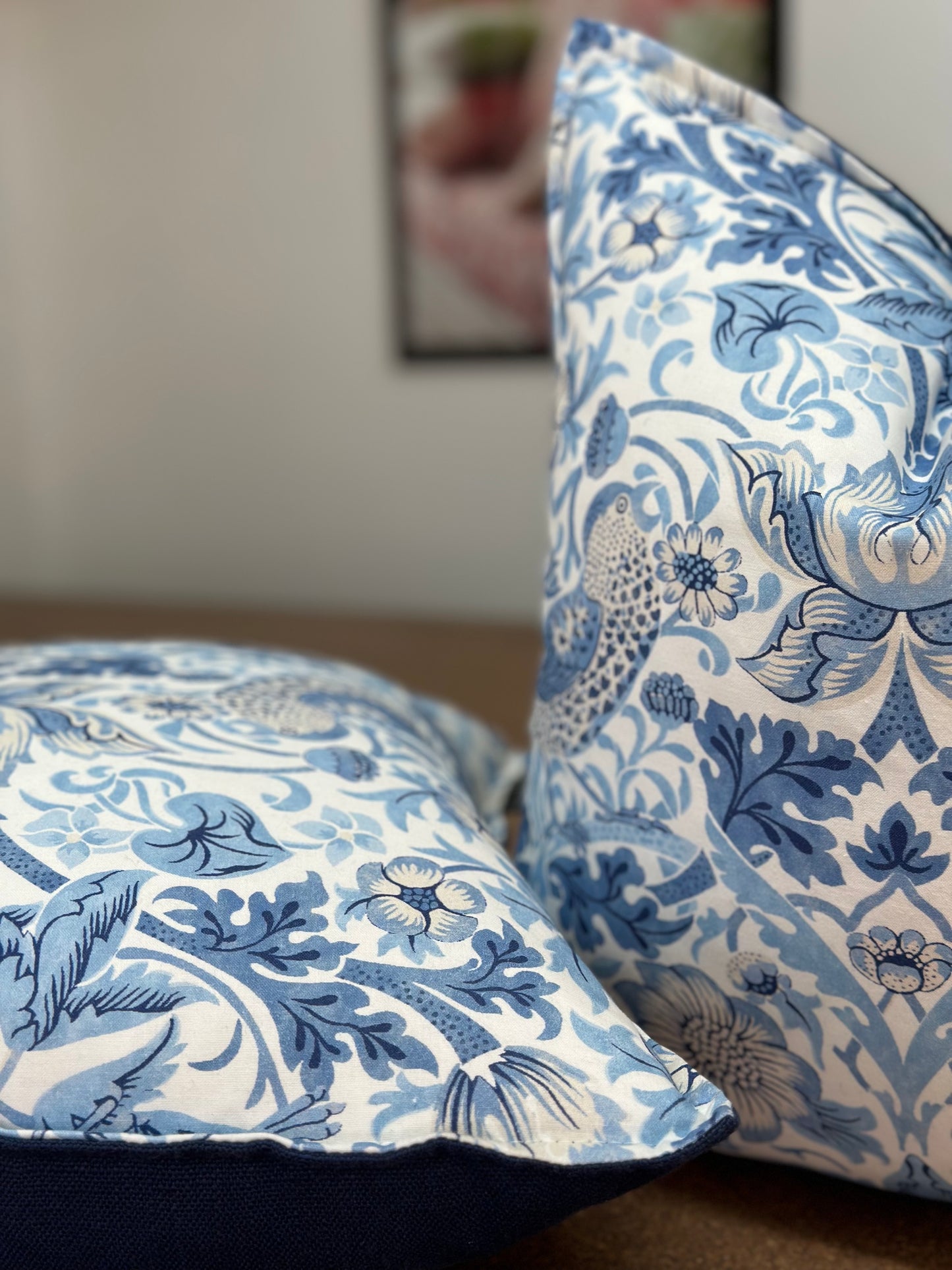 Strawberry Thief Cushion | Iconic Bird and Strawberry Print