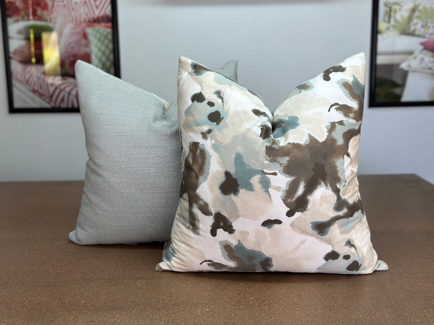 River Stones Cushion | Cotton Sateen with Tweed Back