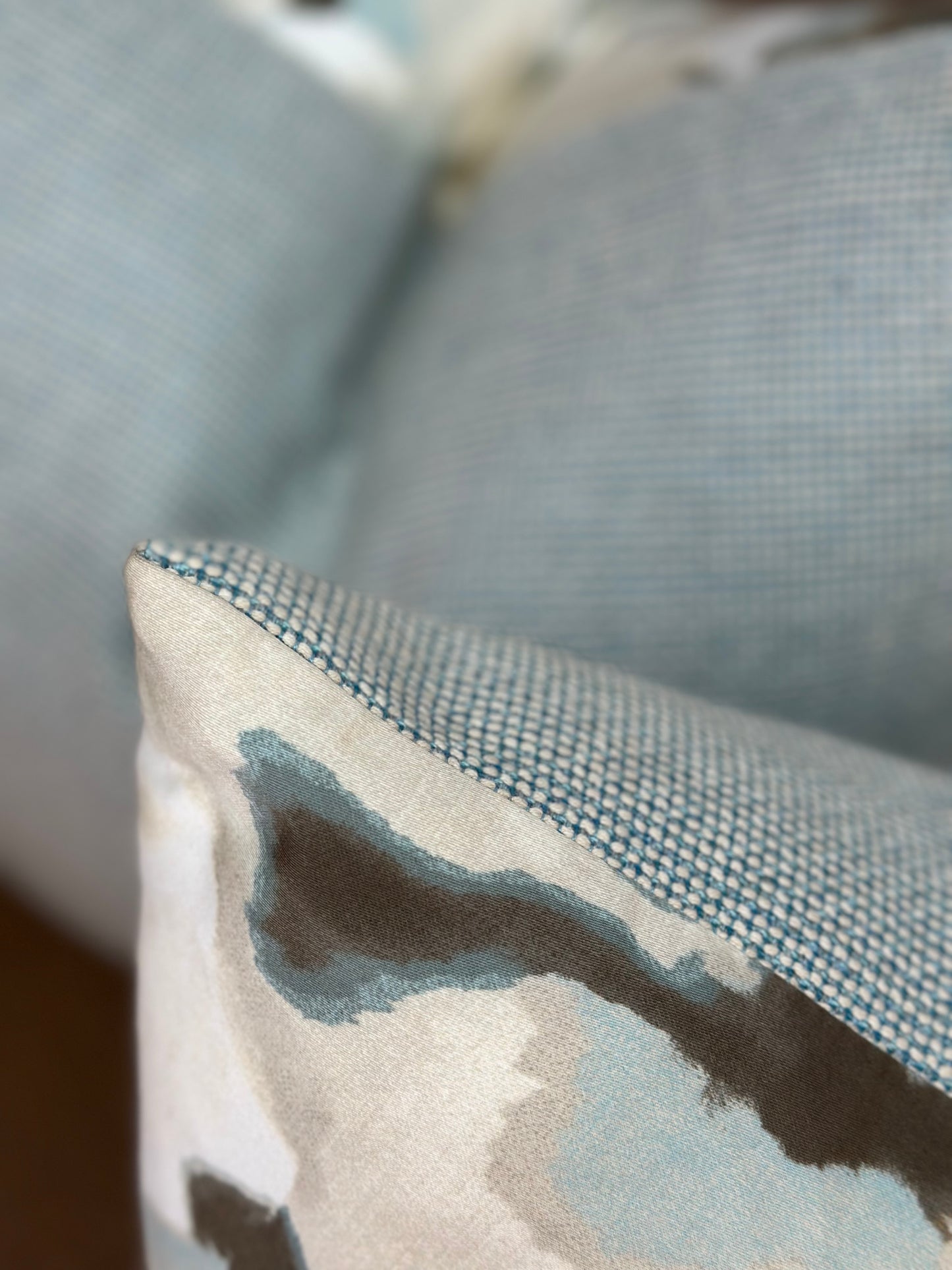 River Stones Cushion | Cotton Sateen with Tweed Back