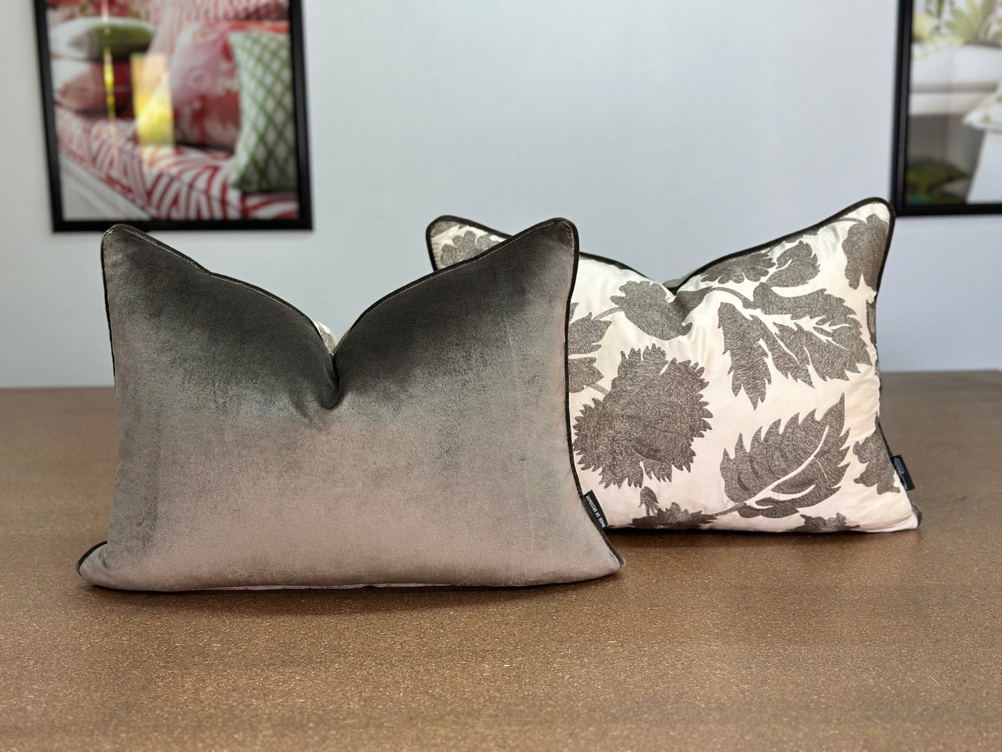 Avalon Embroidered Lumbar Cushion | Floral Silk Design