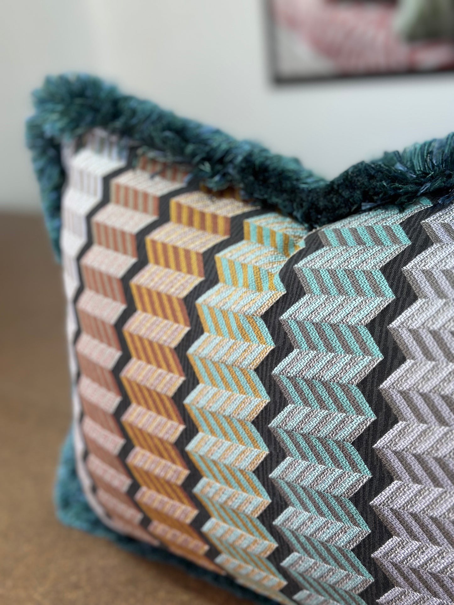 Waterford Lumbar Cushion | Missoni Fabric with Velvet Backing