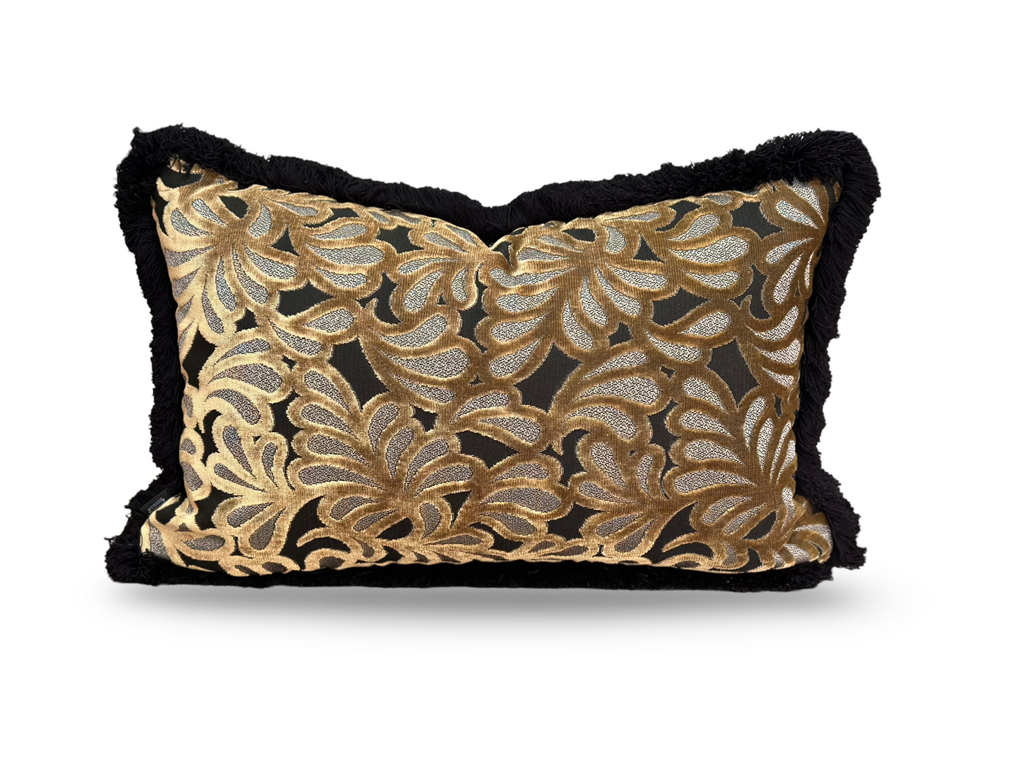 Maple Leaf Lumbar Cushion | Catherine Martin Velvet with Double Brush Fringe