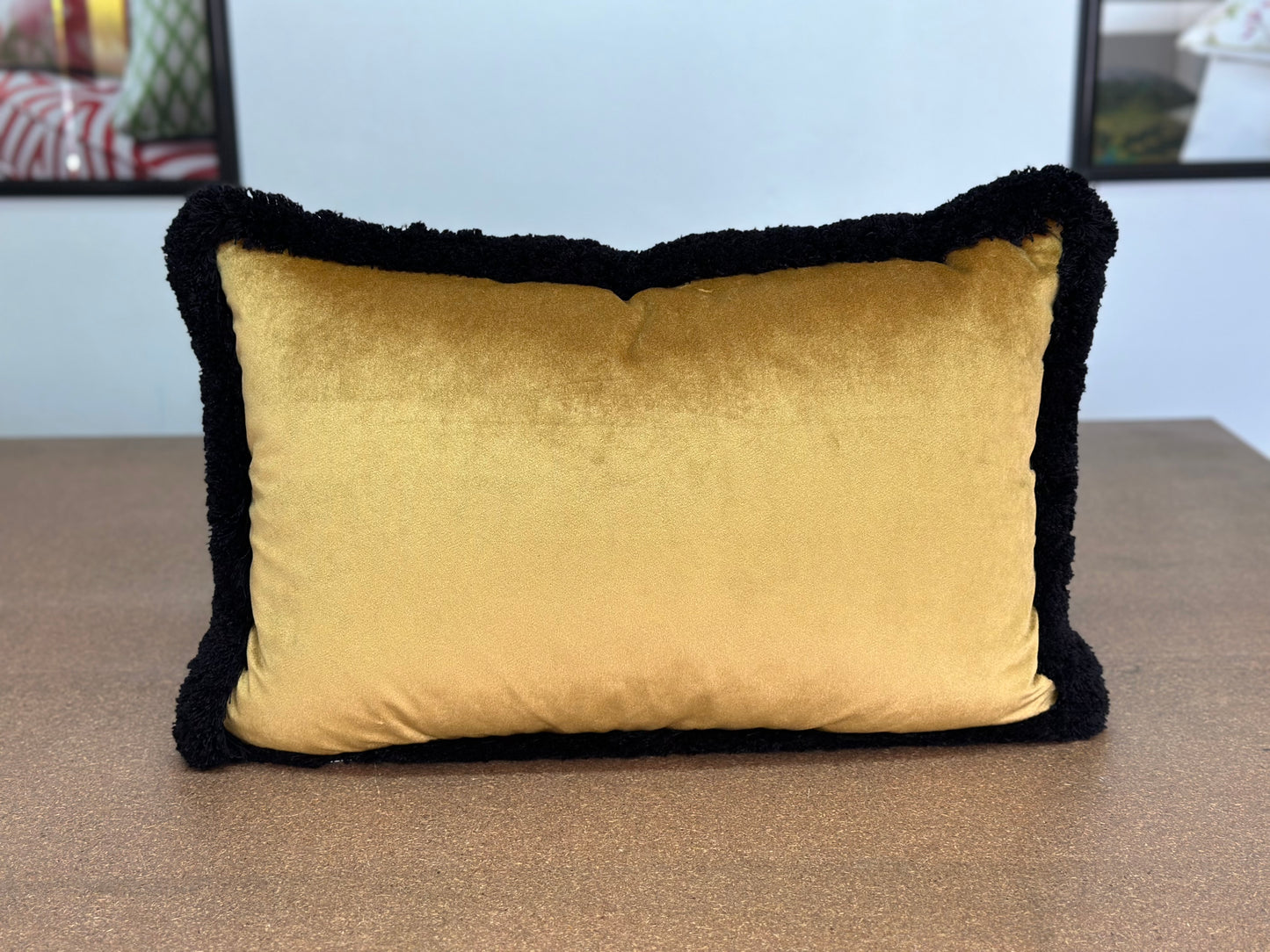 Maple Leaf Lumbar Cushion | Catherine Martin Velvet with Double Brush Fringe