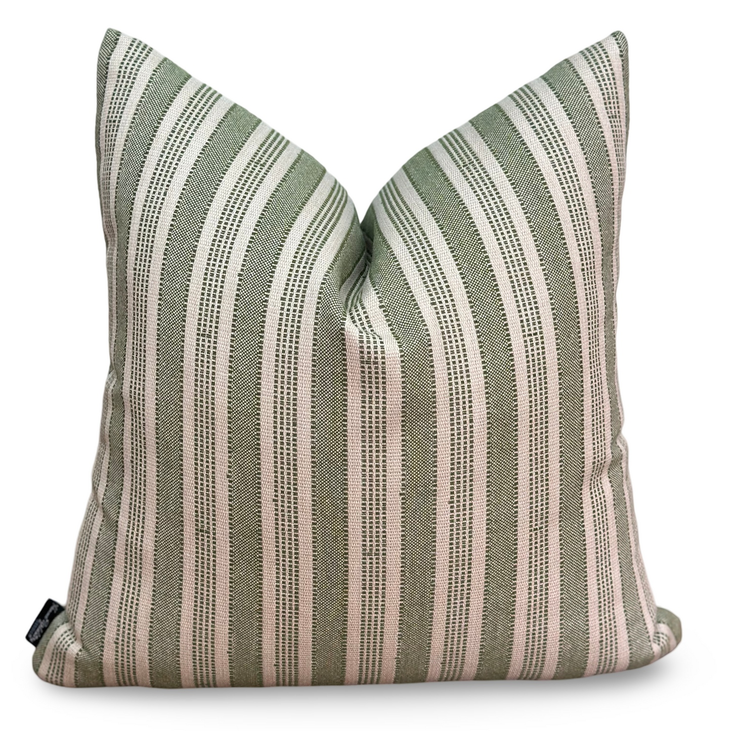 Amida Cushion | Peter Dunham Green Woven Fabric with Roll Over Edge