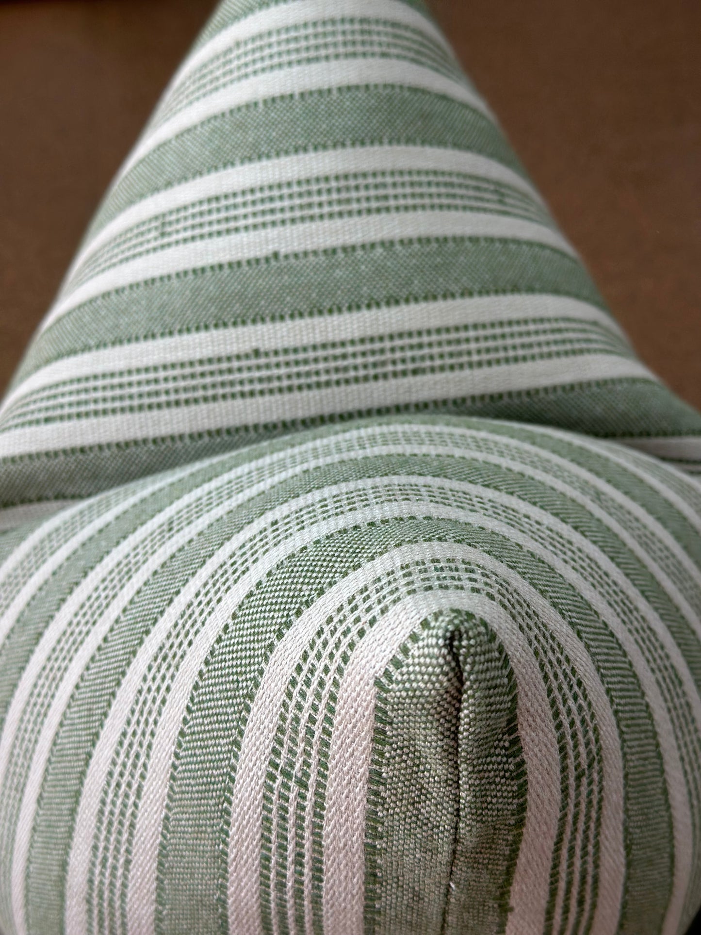 Amida Cushion | Peter Dunham Green Woven Fabric with Roll Over Edge
