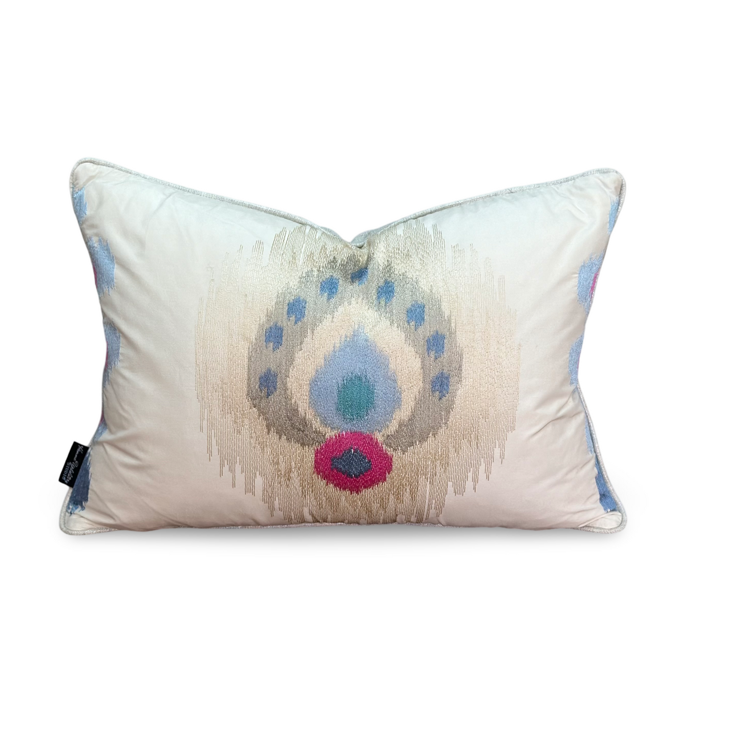 Flame Embroidered Lumbar Cushion