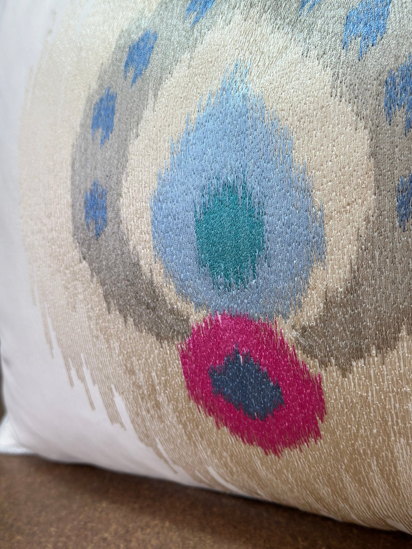 Flame Embroidered Lumbar Cushion
