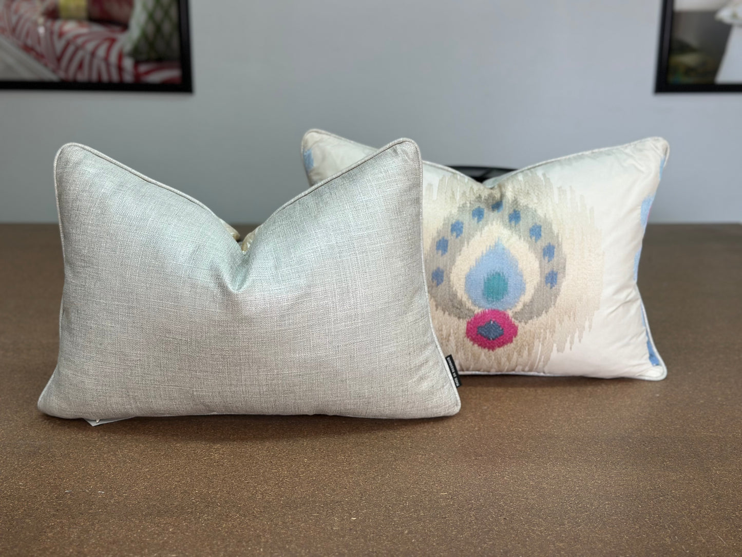 Flame Embroidered Lumbar Cushion