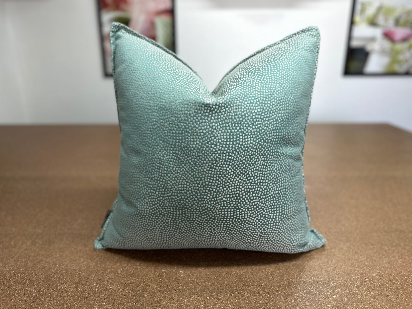 Sesia Cushion | Turquoise Designers Guild Fabric with Flange Edge