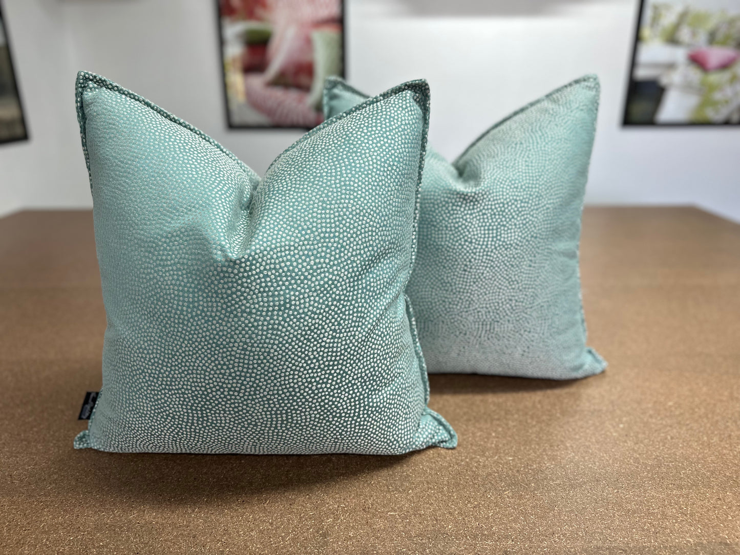 Sesia Cushion | Turquoise Designers Guild Fabric with Flange Edge