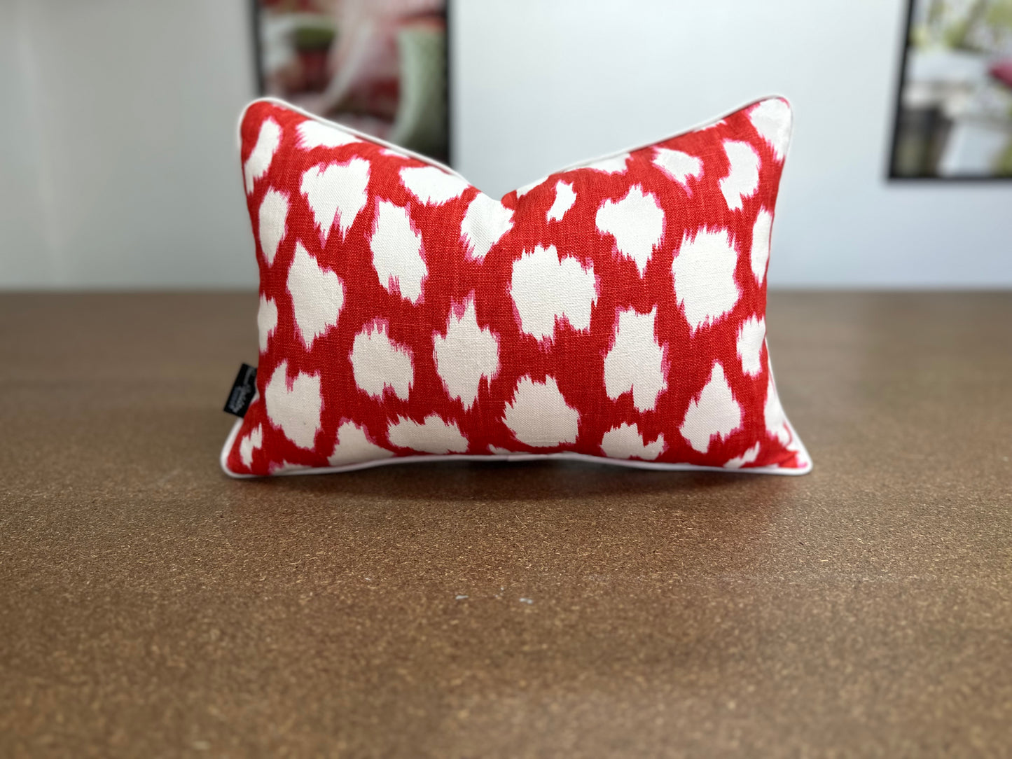 Leokat Lumbar Cushion | Kate Spade Print with Pink Velvet Backing