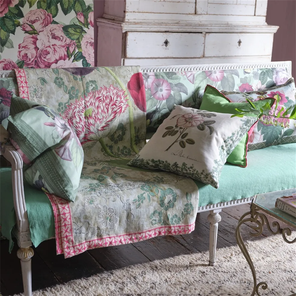La Rose Cushion | John Derian Textured Cotton
