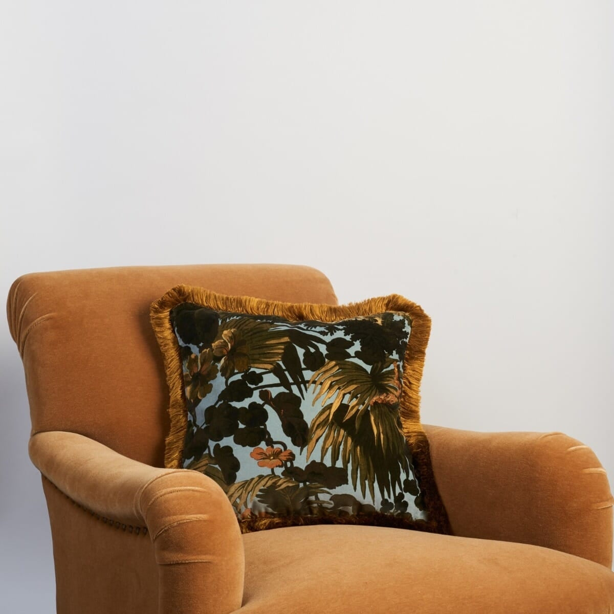 Limerence Fringed Velvet Cushion | House of Hackney