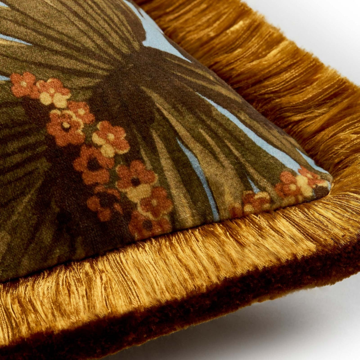 Limerence Fringed Velvet Cushion | House of Hackney