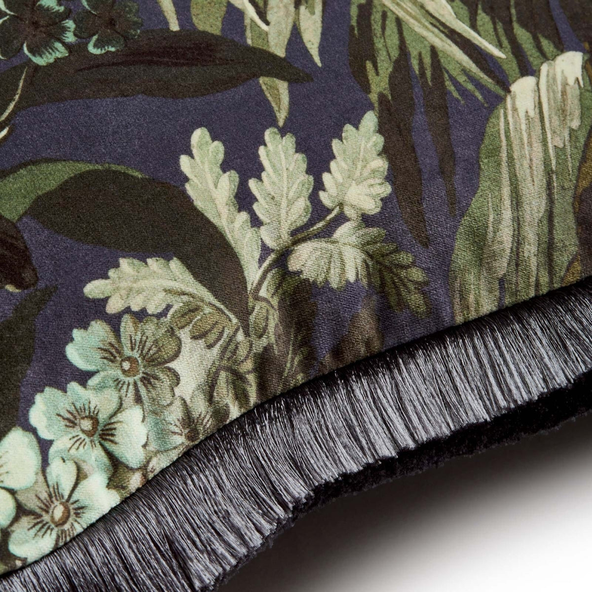 Limerence Fringed Velvet Cushion | House of Hackney