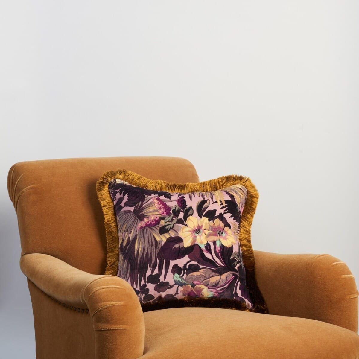 Limerence Fringed Velvet Cushion | House of Hackney