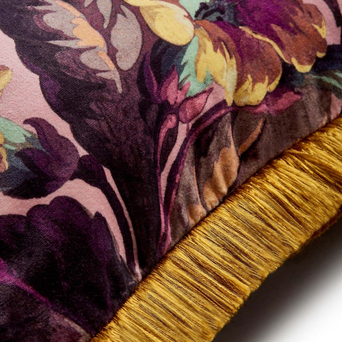 Limerence Fringed Velvet Cushion | House of Hackney
