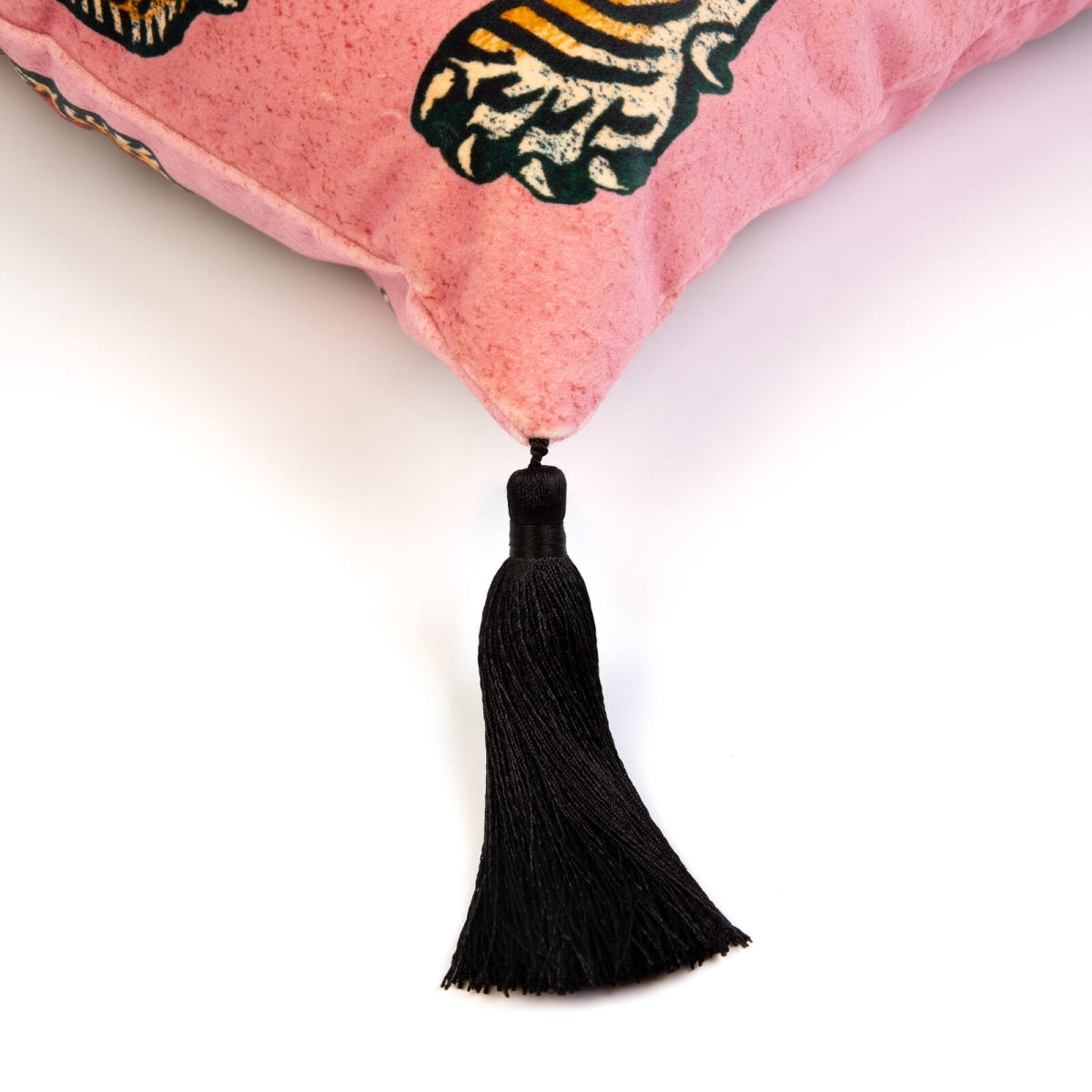 Saber Medium Velvet Cushion with Tassels | House of Hackney