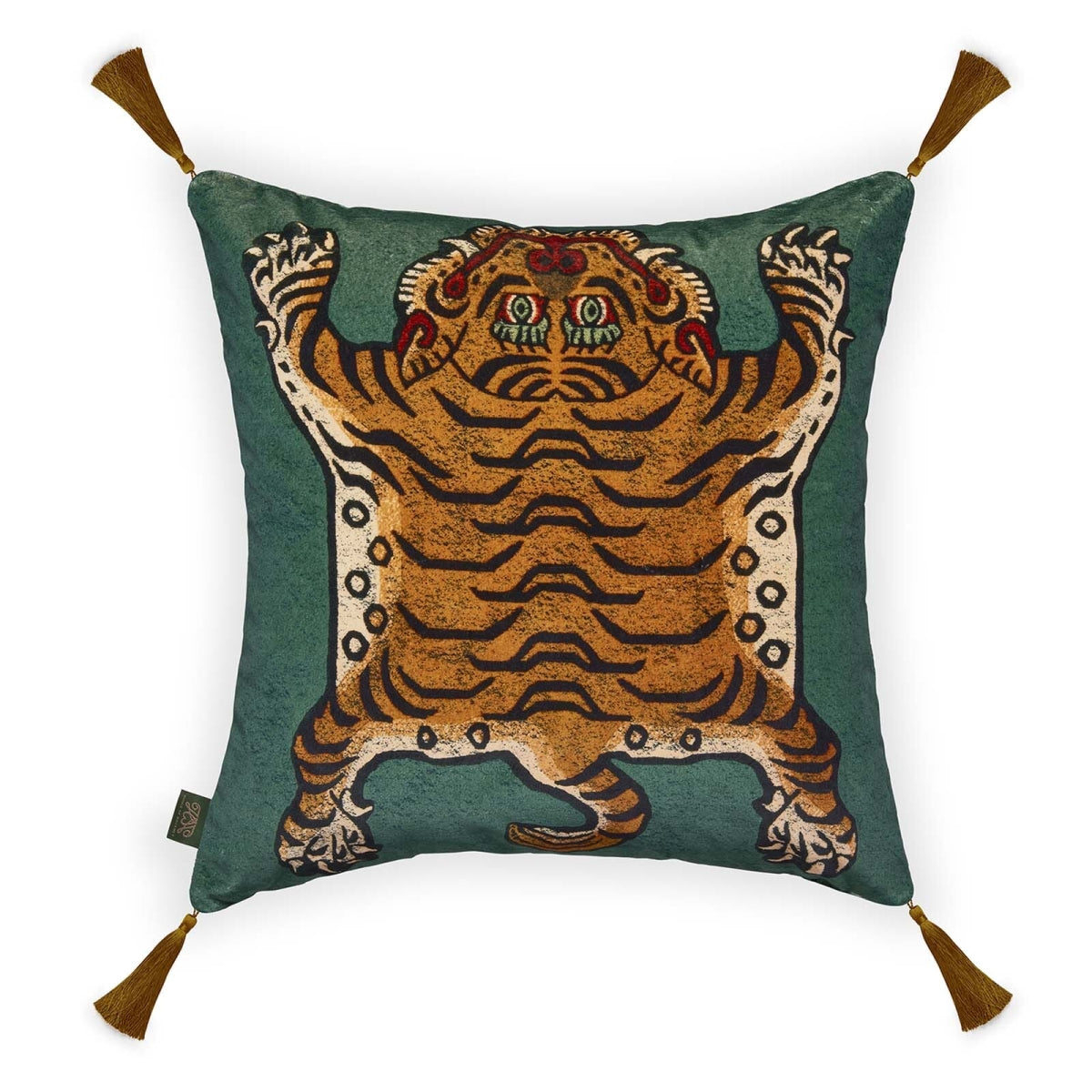 Saber Medium Velvet Cushion with Tassels | House of Hackney