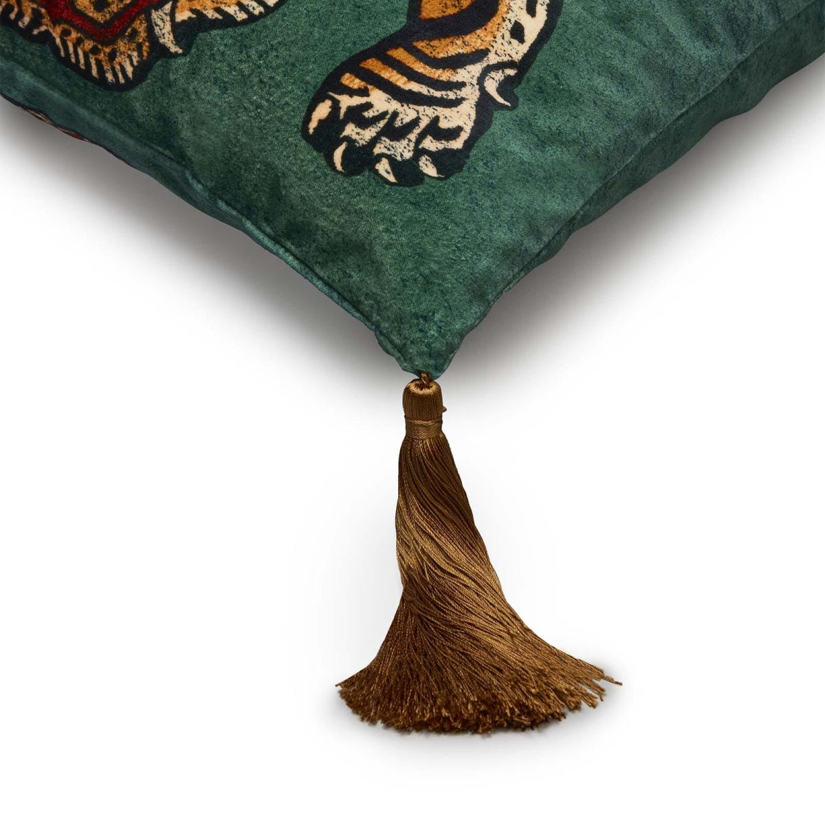 Saber Medium Velvet Cushion with Tassels | House of Hackney
