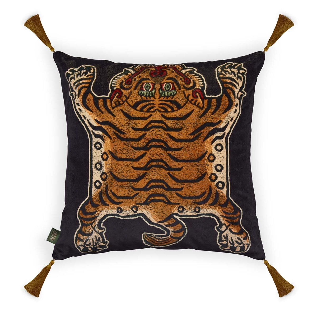 Saber Medium Velvet Cushion with Tassels | House of Hackney
