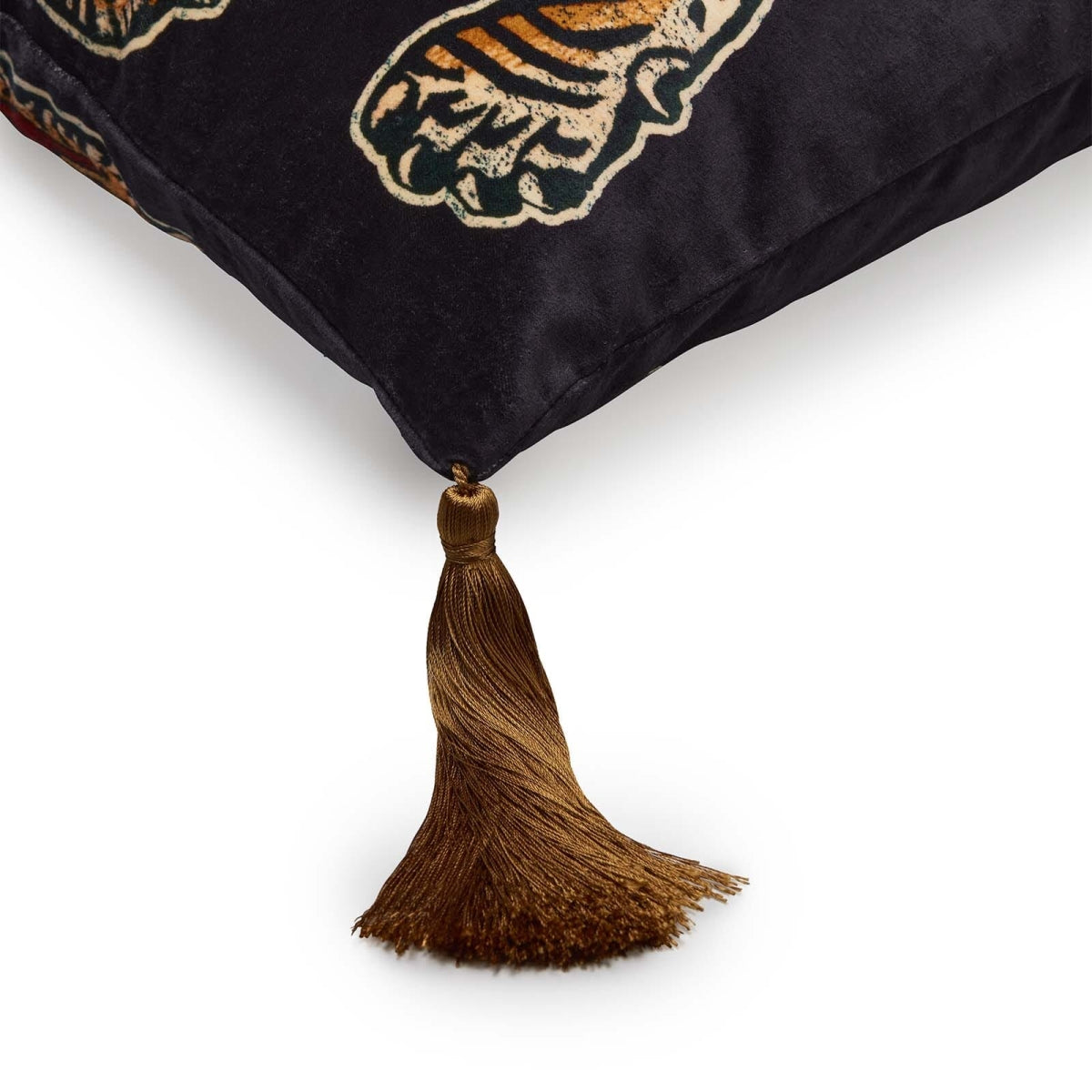 Saber Medium Velvet Cushion with Tassels | House of Hackney