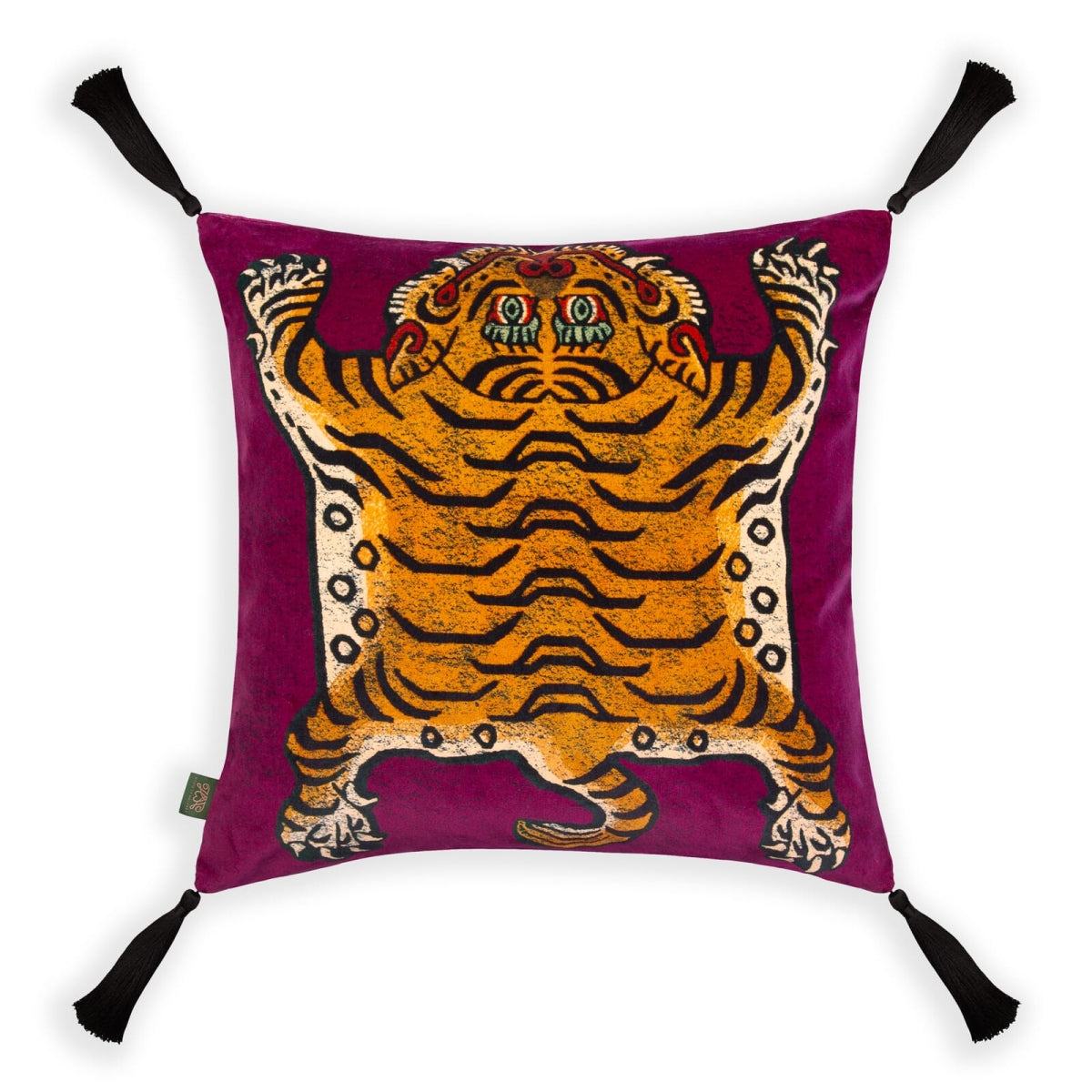 Saber Medium Velvet Cushion with Tassels | House of Hackney